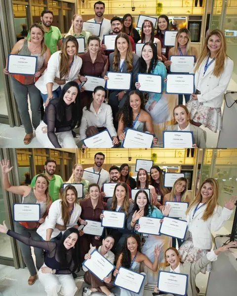 Registro 4 de alunos e professores em uma turma presencial da EME Academy