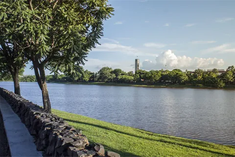 Área verde junto à Represa Municipal em São José do Rio Preto